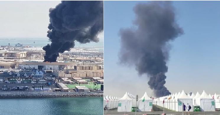 কাতার বিশ্বকাপ ফ্যান ভিলেজের কাছে ভয়াবহ আগুন