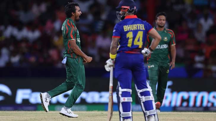 লো স্কোরিং ম্যাচে নেপালকে হারিয়ে সুপার এইটে বাংলাদেশ